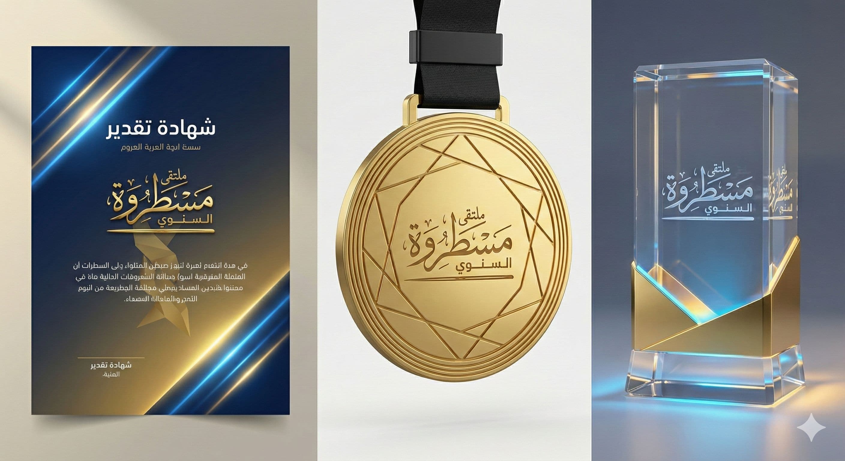 درع وشهادة وميدالية التكريم